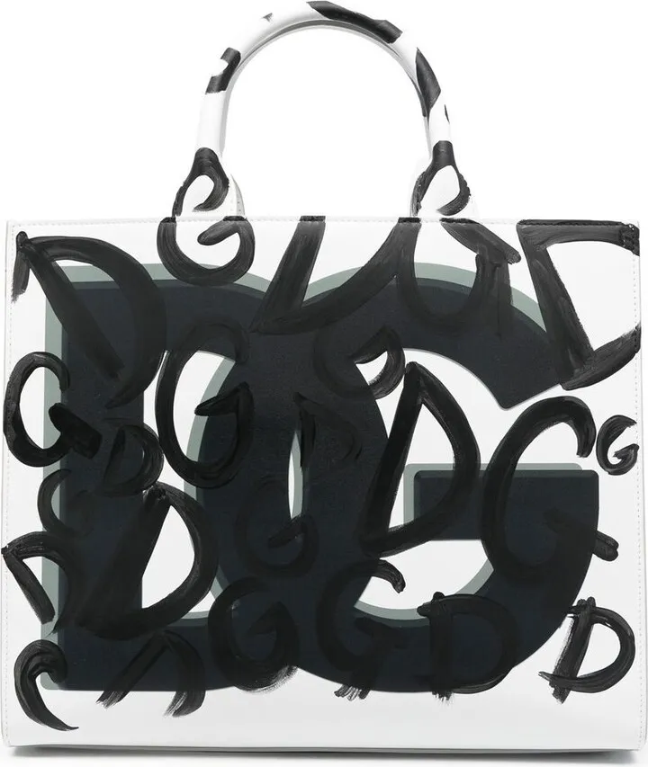 Graffiti-Print Tote Bag