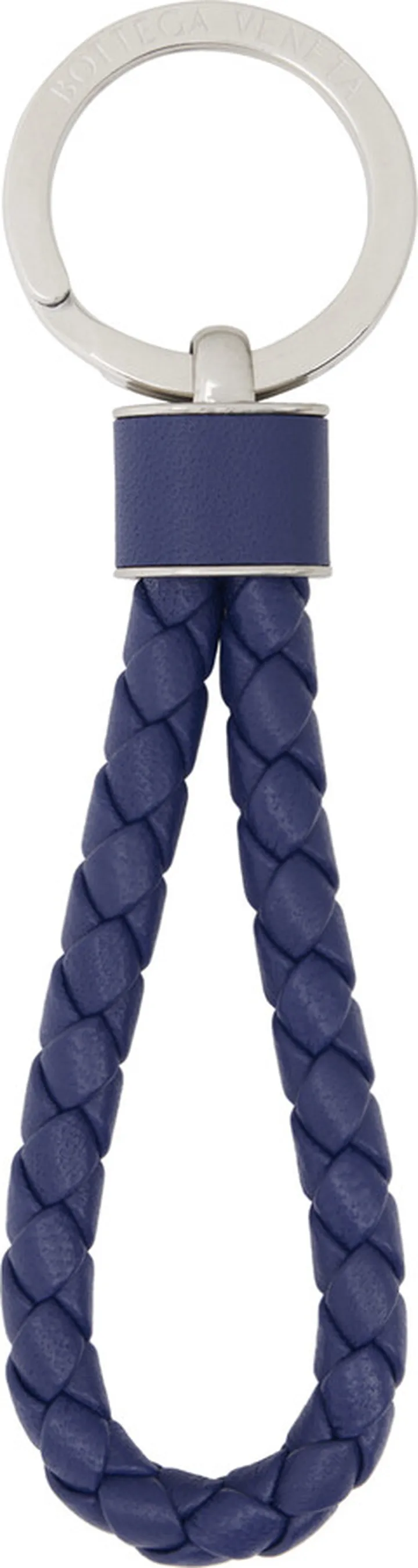 Bottega Veneta Blue Intrecciato Key Ring