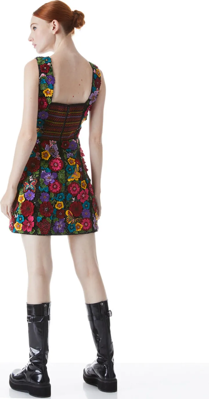 Lindsey Embroidered Pouf Dress
