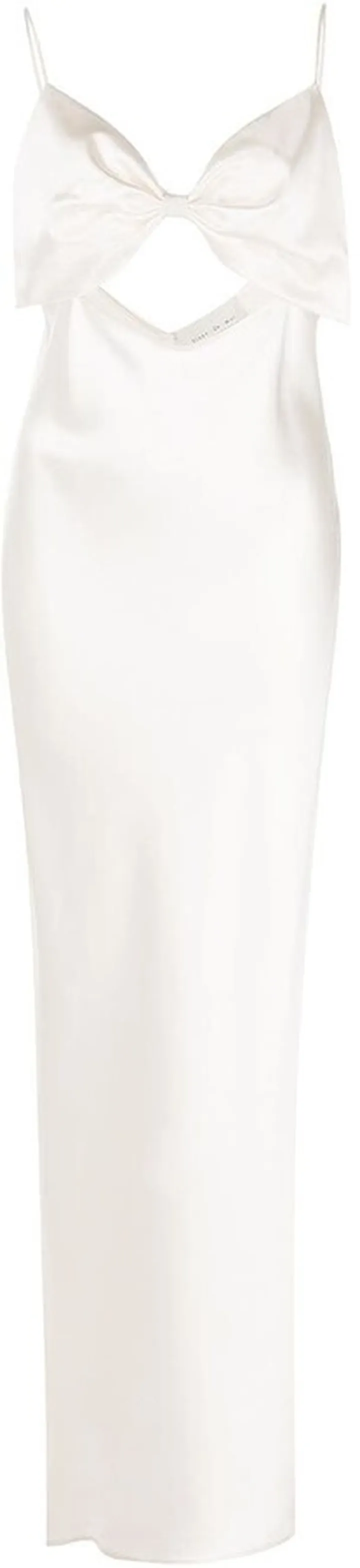 Bow-Embellished Silk Slip Dress