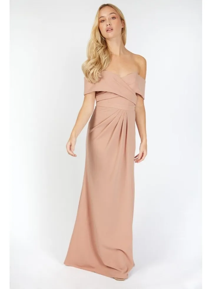 Little Mistress Cream Bardot Maxi