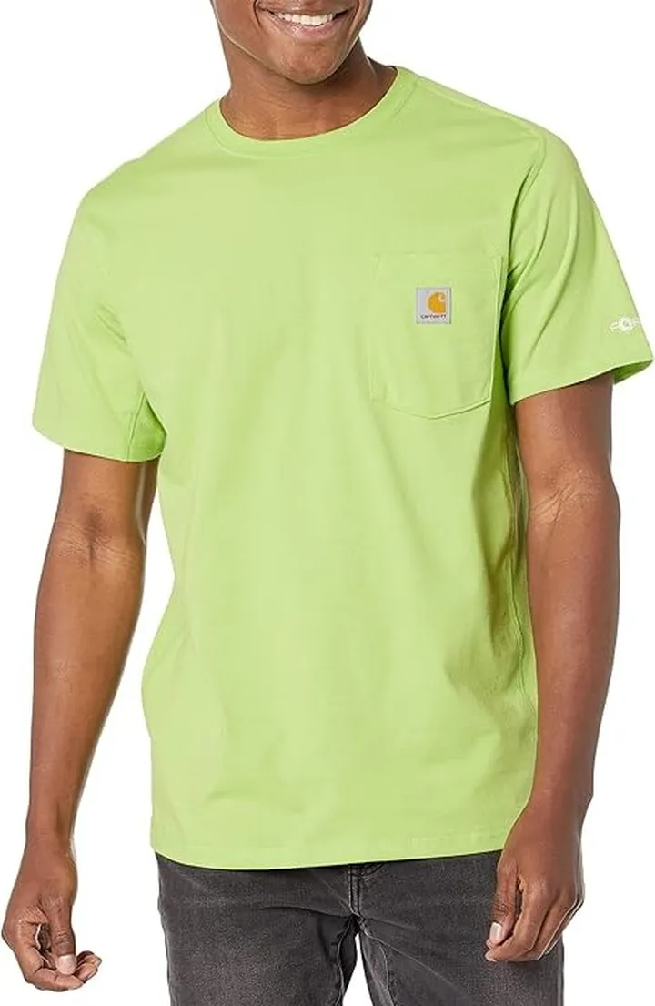 Carhartt Force Relaxed Fit Midweight Short Sleeve Pocket Tee (Bamboo) Men's Clothing