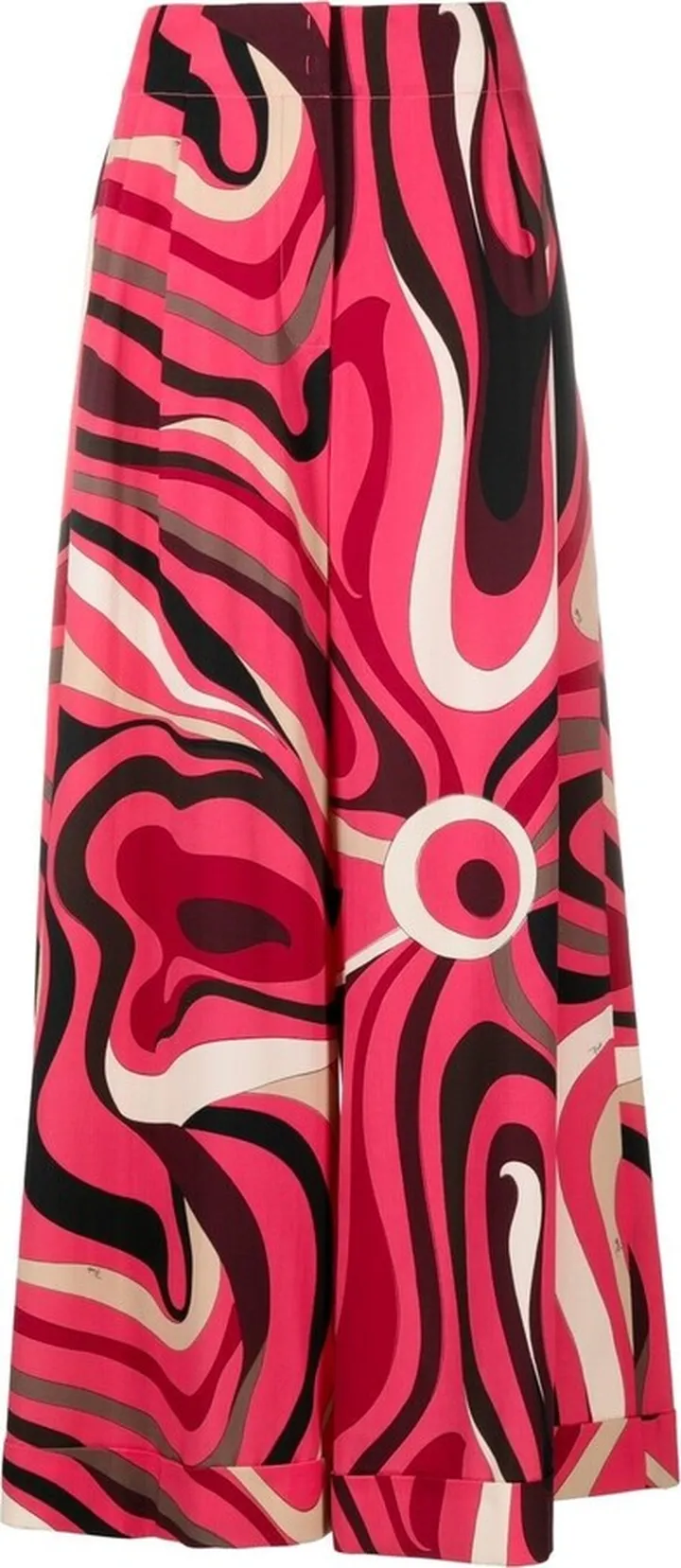 Onde-print silk trousers