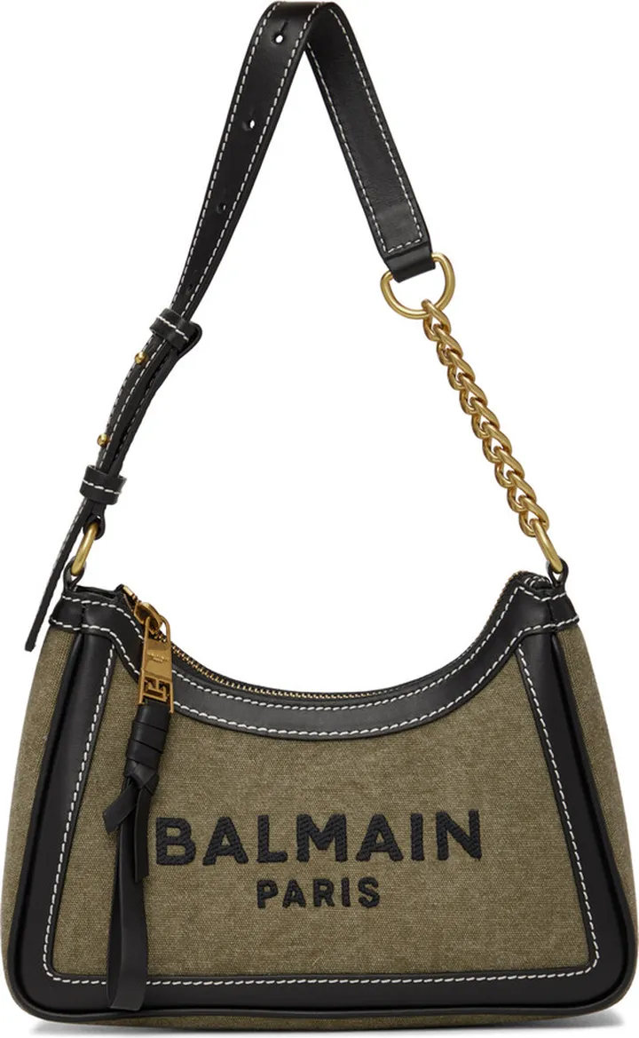 Balmain Khaki B-Army Shoulder Bag