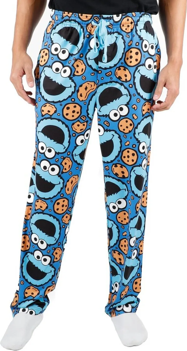 Sesame Street Cookie Monster AOP Mens Sleep Pajama Pants Medium