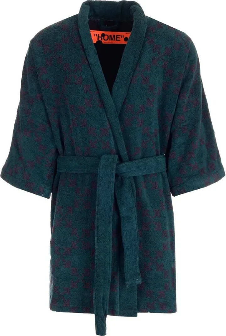 Off-White Logo Detailed Belted Bathrobe