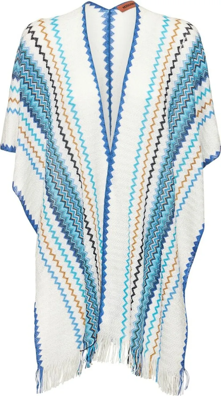 Fringed knit cape