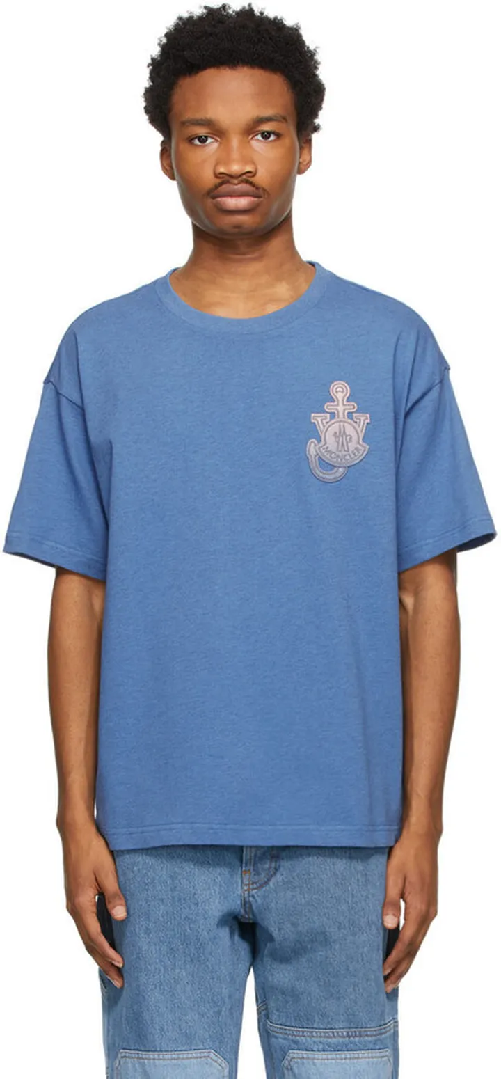Moncler Genius 1 Moncler JW Anderson Blue Gradient Logo T-Shirt