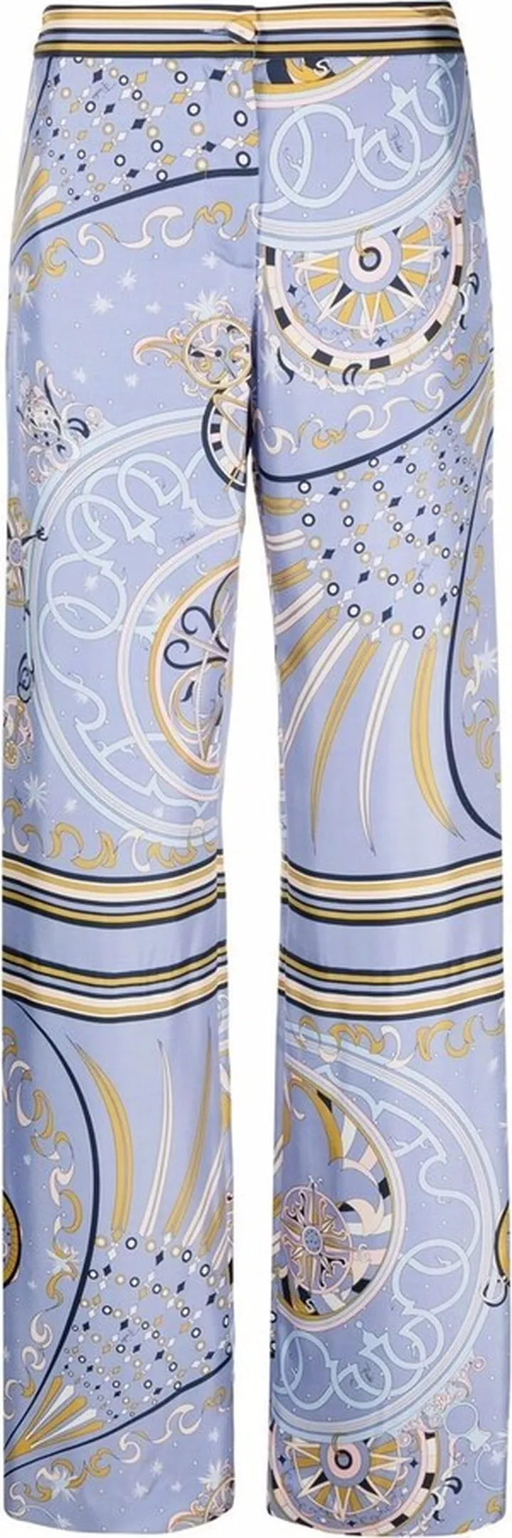 Esperidi-print silk trousers