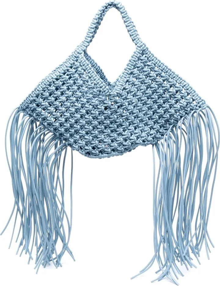 Medium woven faux-leather bag