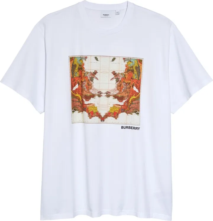 Men's Varvey Map Print Cotton Graphic Tee