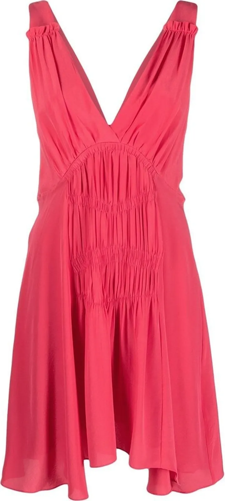 Pleated Silk Minidress