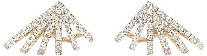 14kt yellow gold Sarah Leah six burst diamond earrings