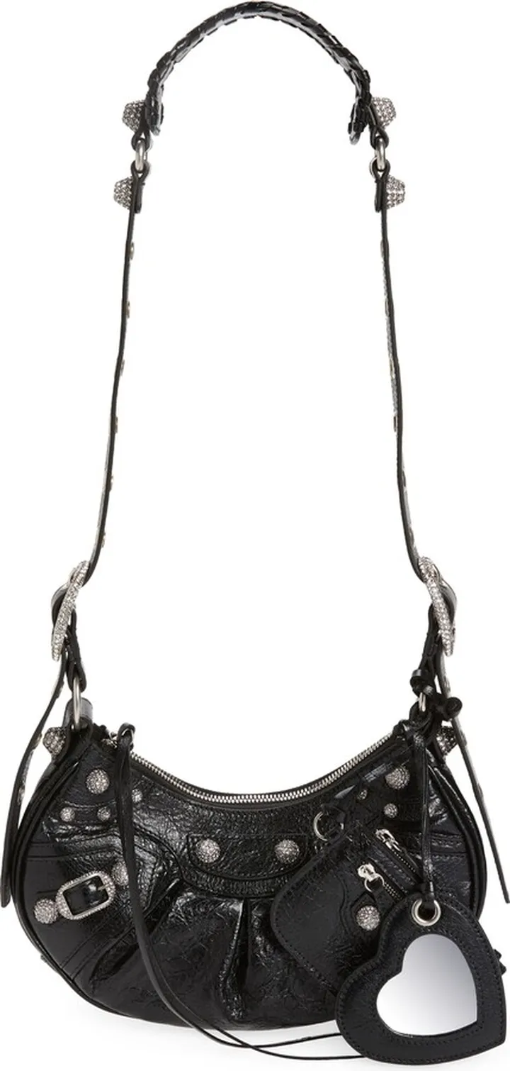 Extra Small Le Cagole Embellished Leather Shoulder Bag