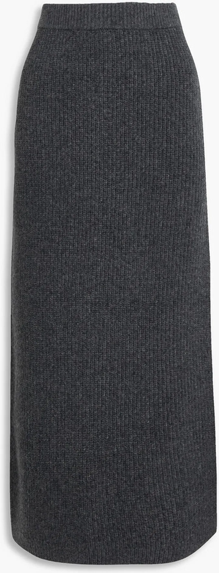 Mélange merino wool-blend midi skirt