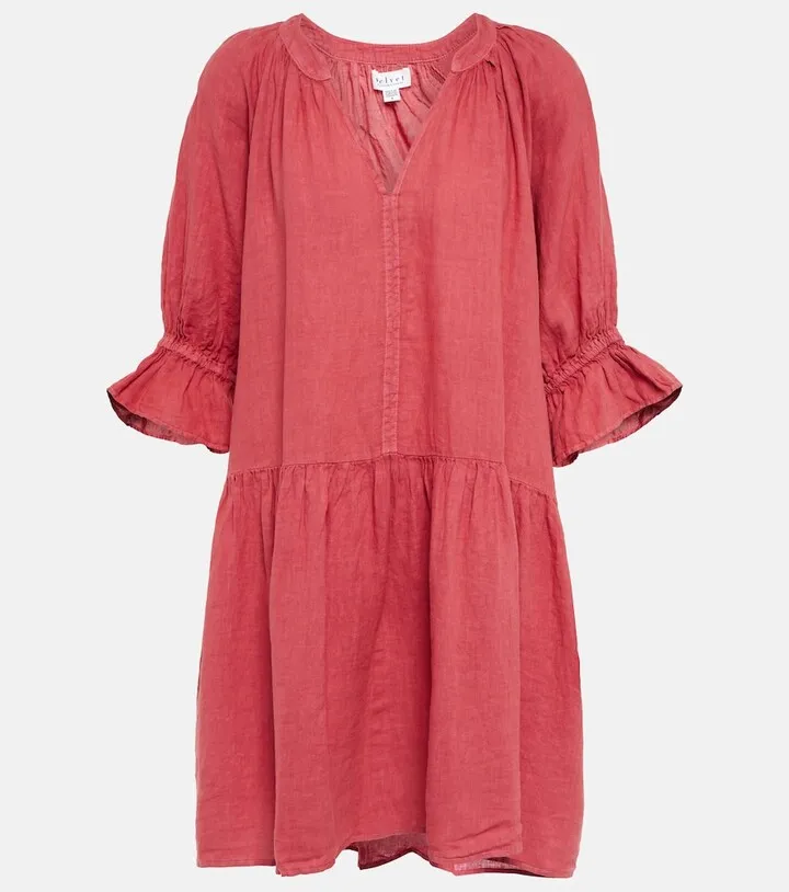 Bria linen mini dress