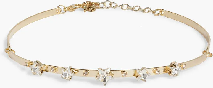 Gold-tone crystal choker