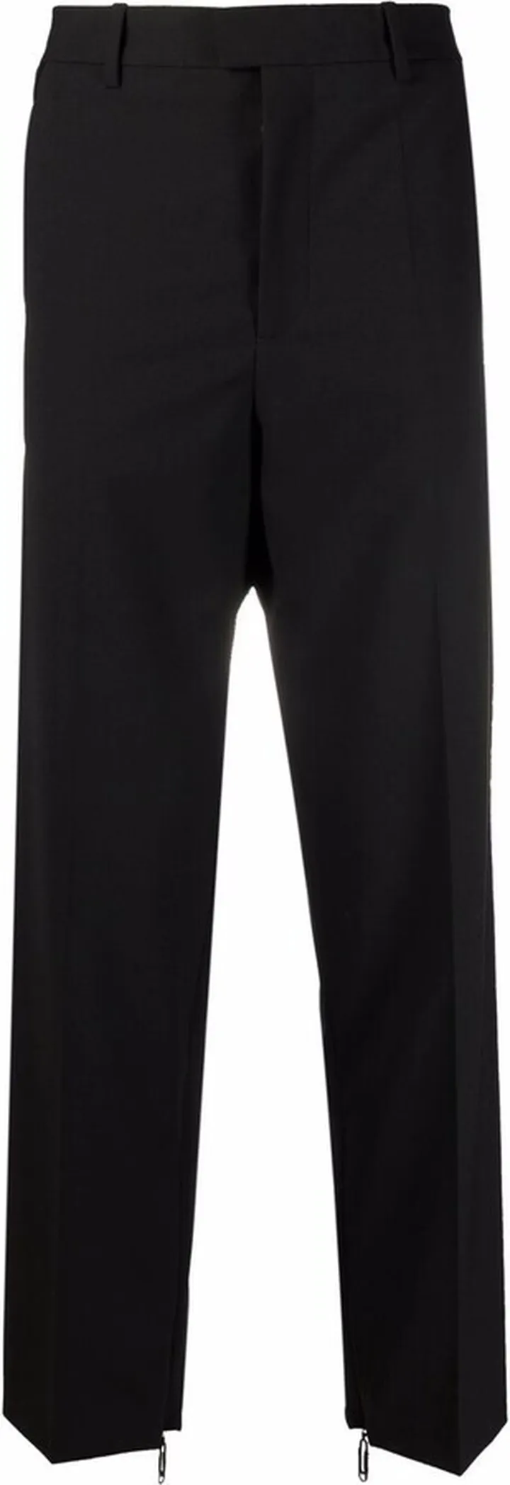 Black Tailored Straight-Leg Trousers
