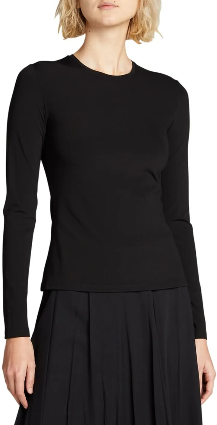 Inverness Long-Sleeve Crepe Top