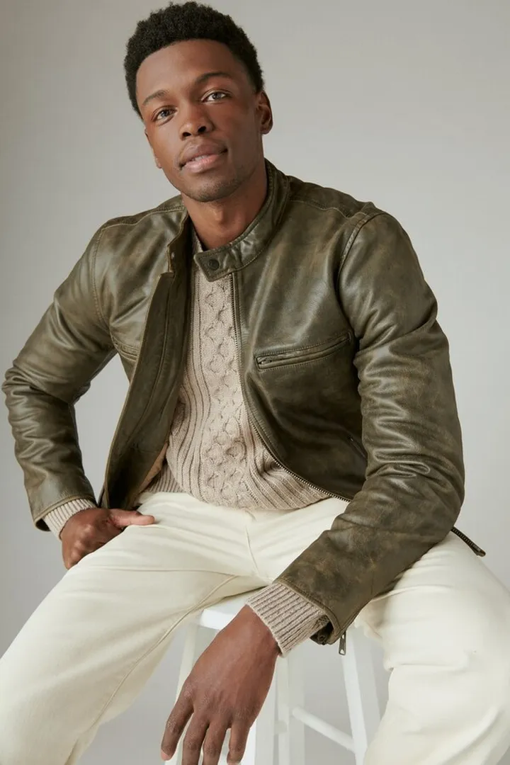 Washed Leather Bonneville Jacket