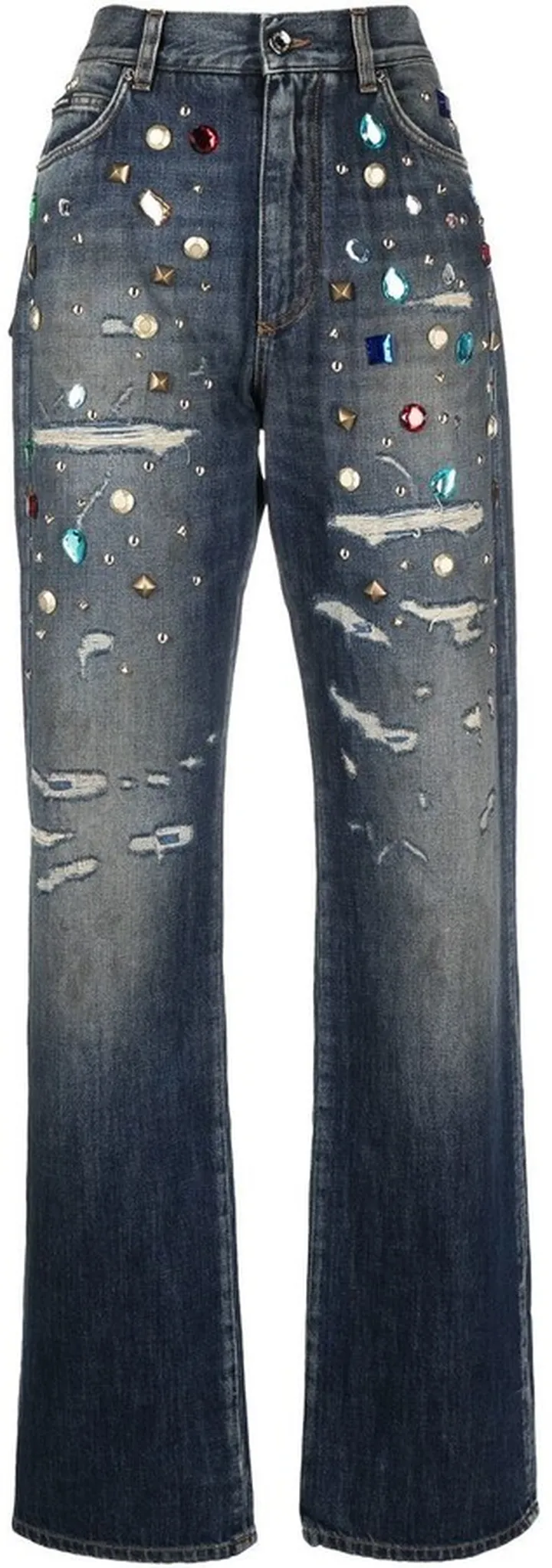 Distressed Embellished Jeans