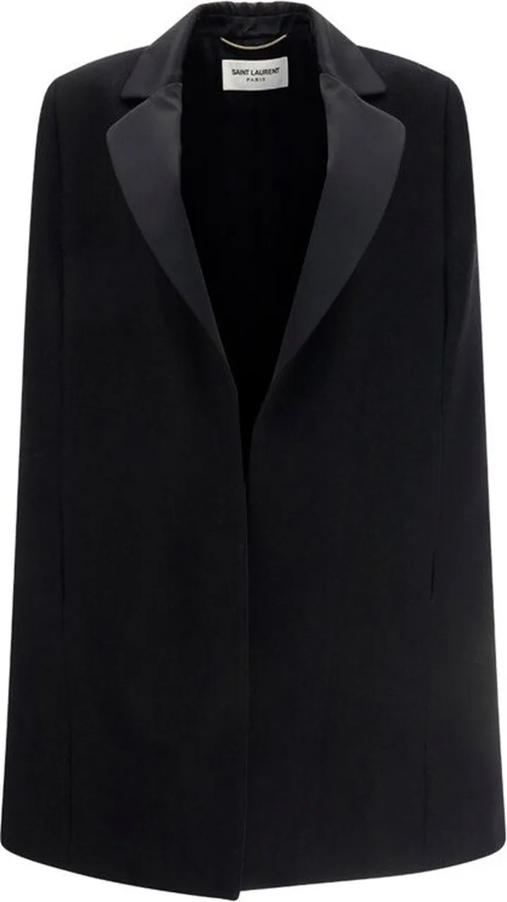 Saint Laurent Straight Hem Tuxedo Cape