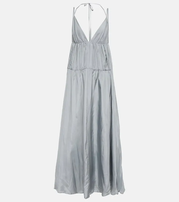 Darnley ruched silk maxi dress