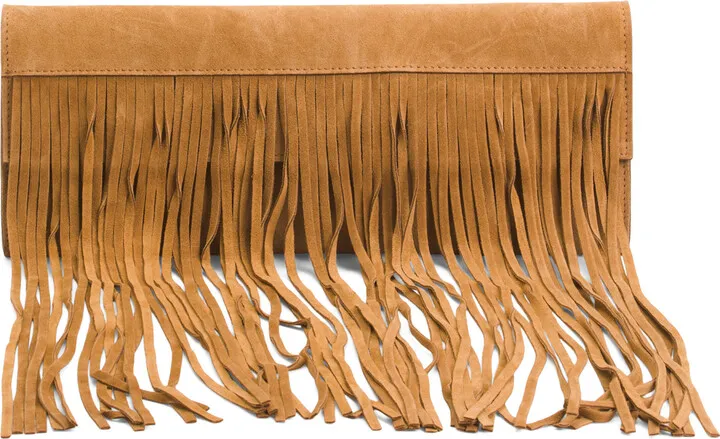 Made In Italy Suede Fringe Crossbody