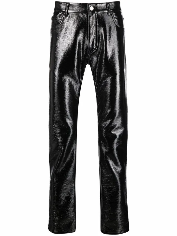 High-Shine Straight Trousers