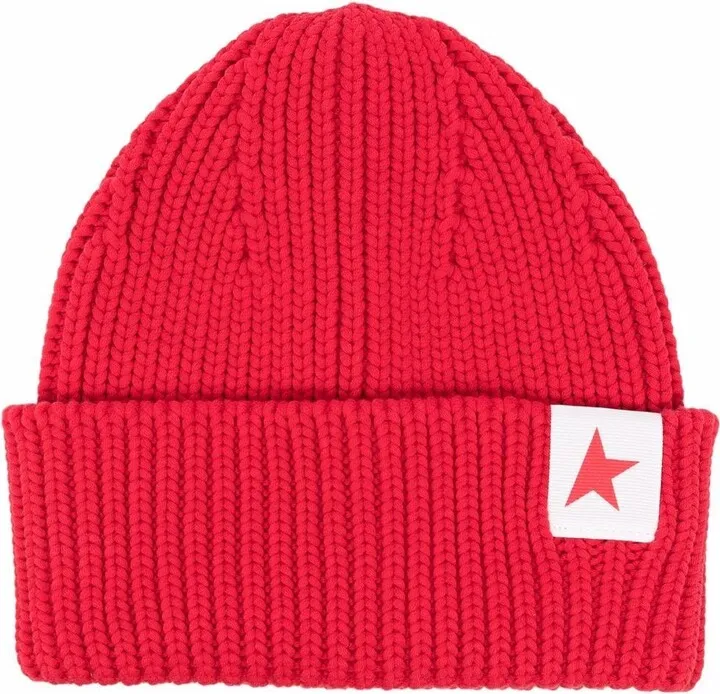 Logo-Patch Ribbed Beanie