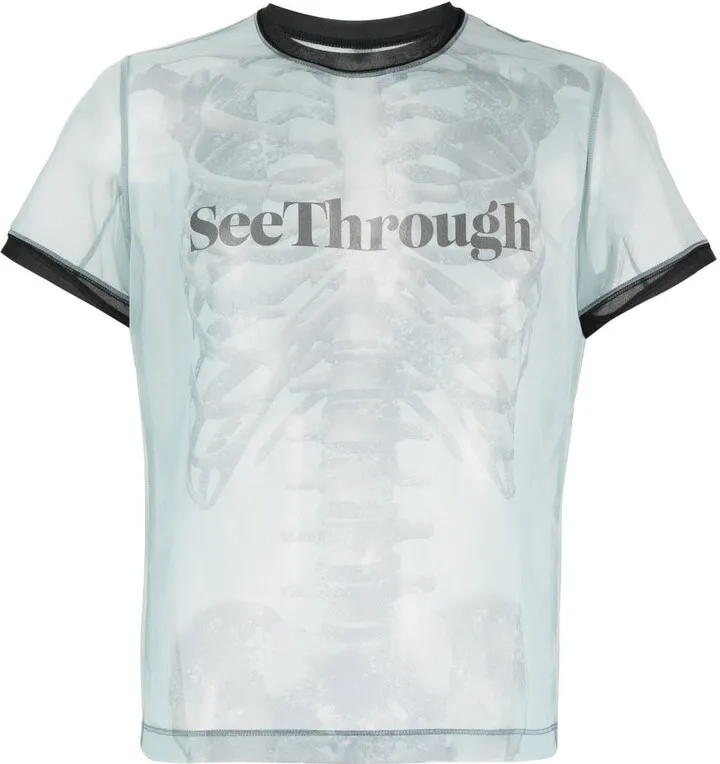 'See Through' skeleton-print T-shirt