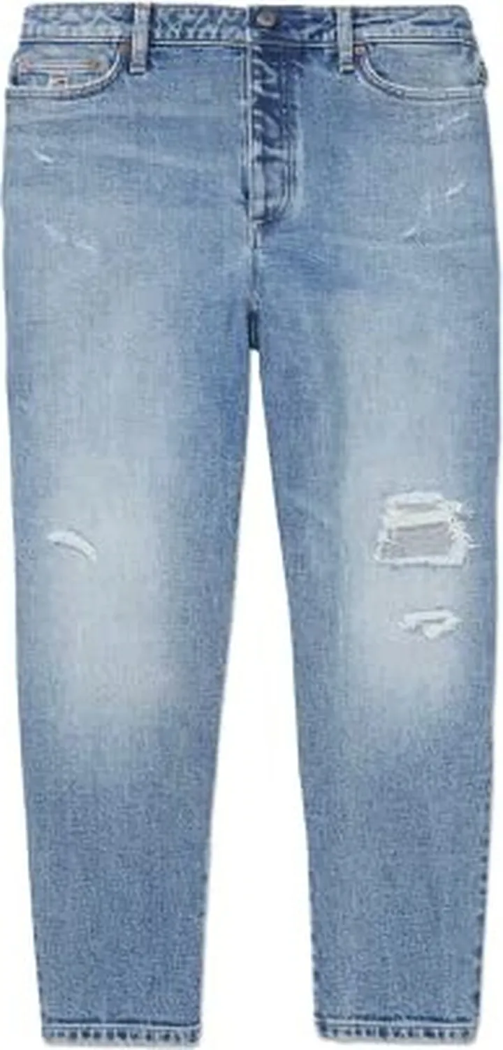 Tommy Hilfiger Women's Adaptive Distressed Mom Fit Jean with Magnetic Fly