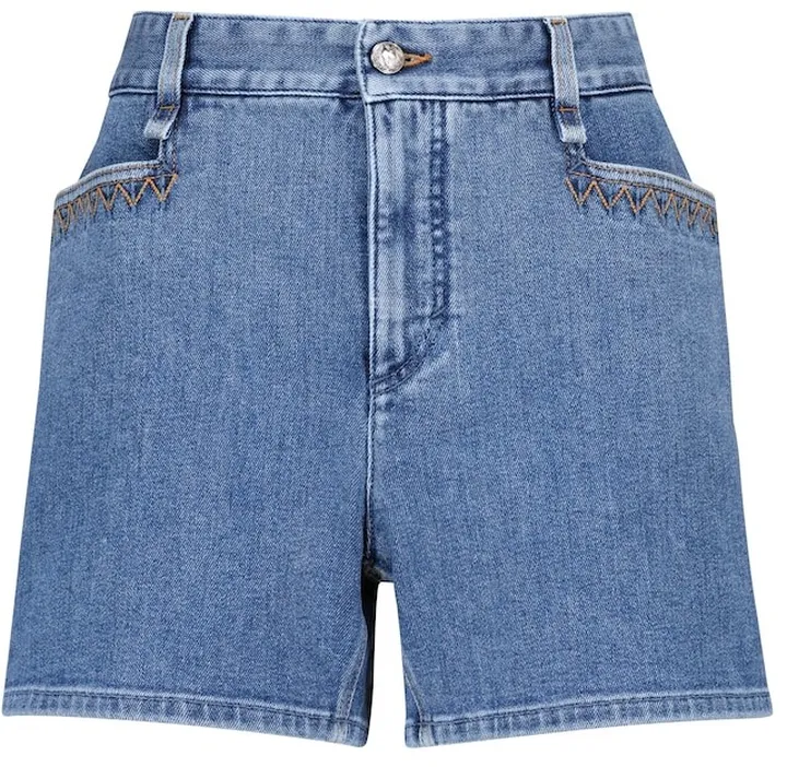 High-rise denim shorts