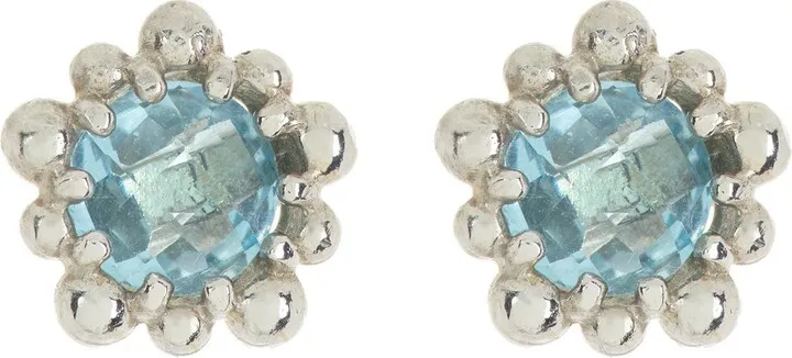 Drop Sky Blue Topaz Stud Earrings