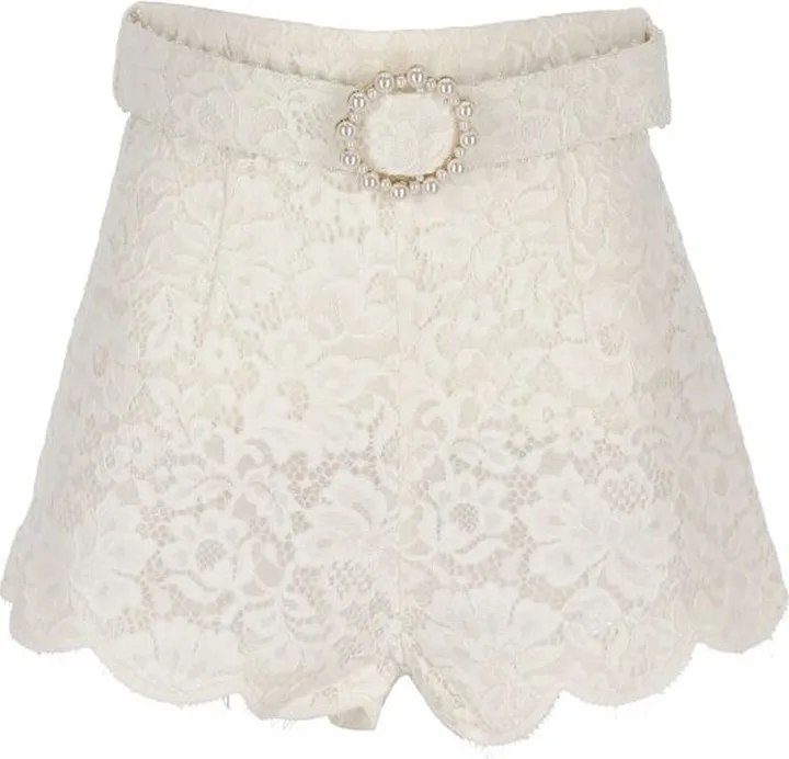Zimmermann Lace Detailed Belted Waist Shorts