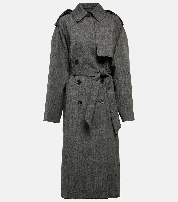 Virgin wool trench coat