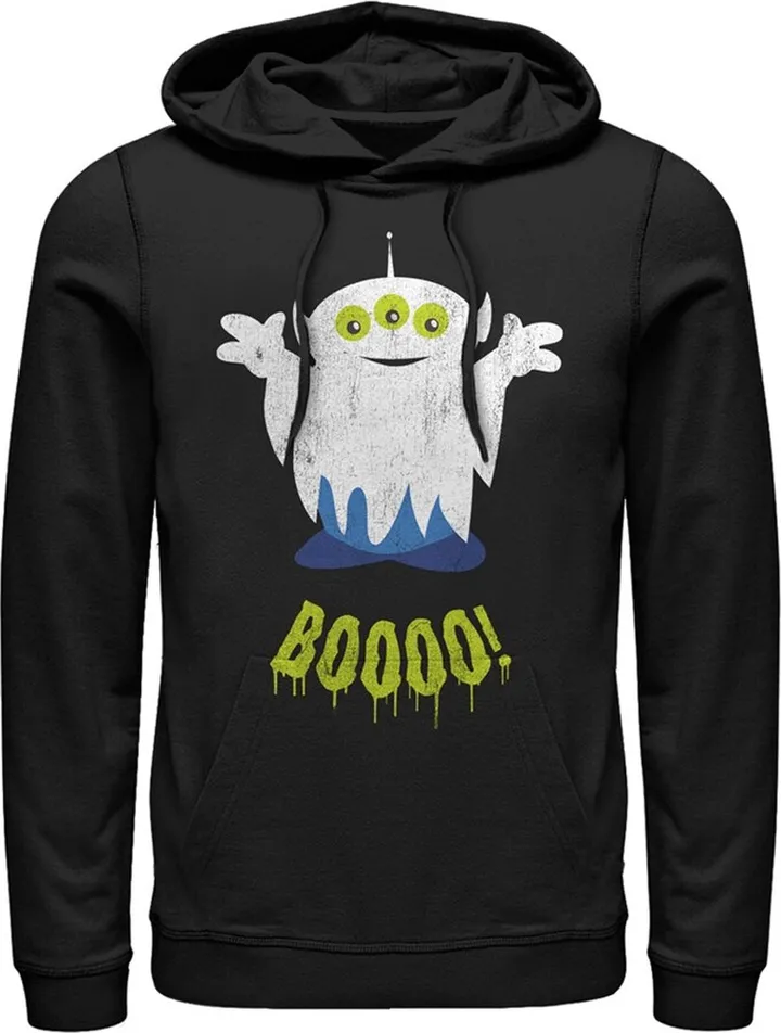 Men's Toy Story Halloween Squeeze Alien Boo Ghosts Pull Over Hoodie - Black - 2X Large
