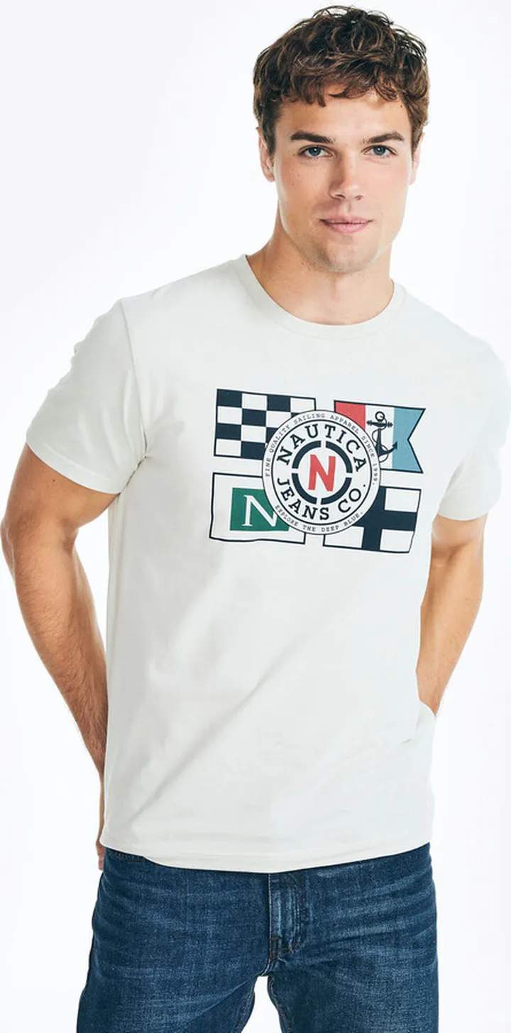 Sustainably Crafted Nautica Jeans Co. Flag Graphic T-Shirt