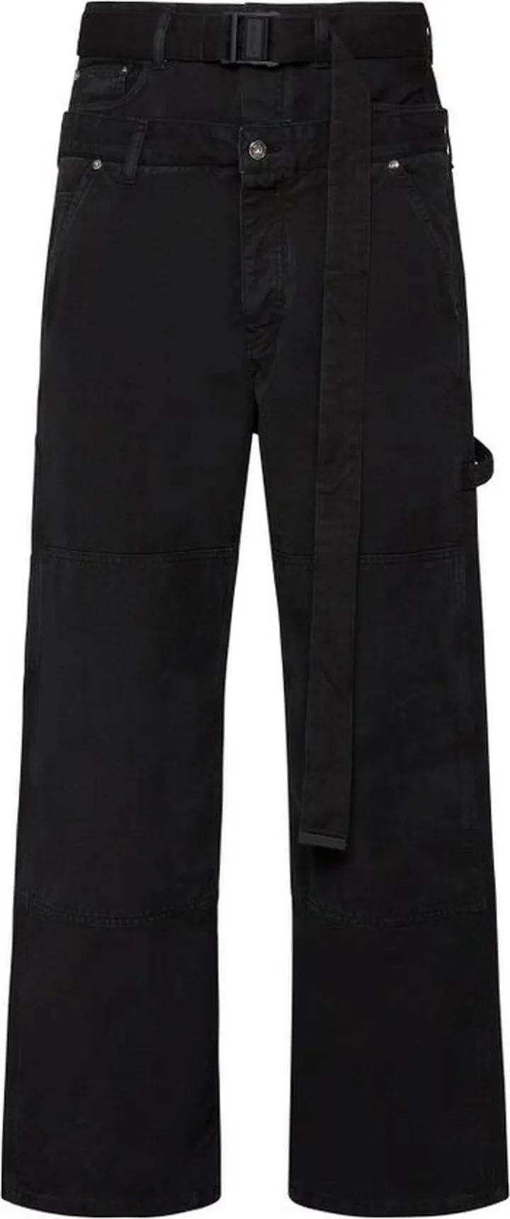 Off-White Logo Patch Wide Leg Jeans
