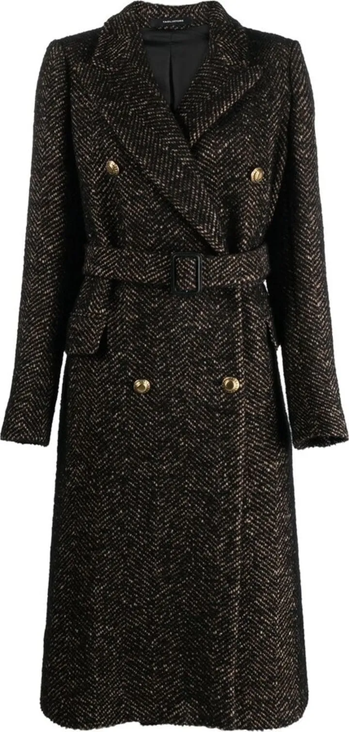 Double-Breasted Tweed Coat