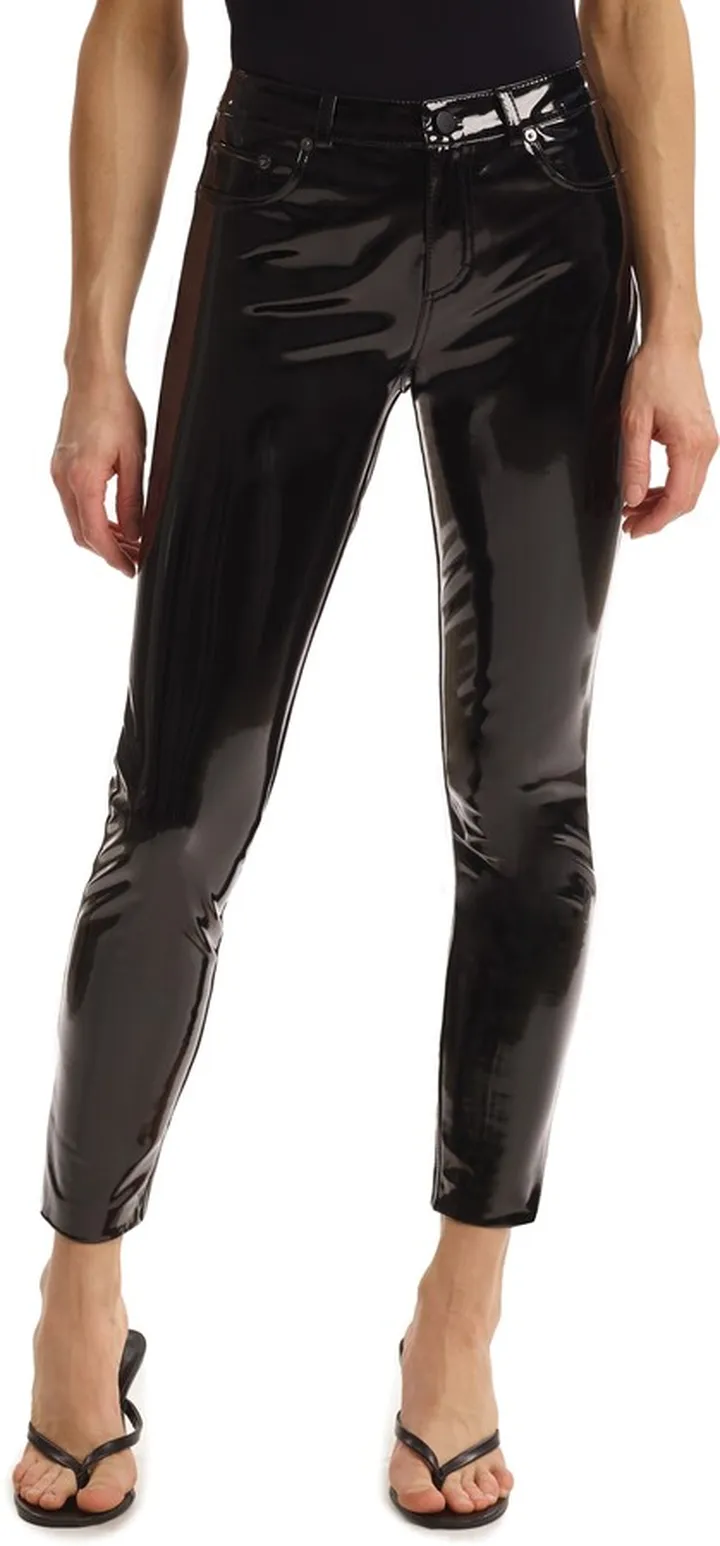 Faux Patent Leather Pants