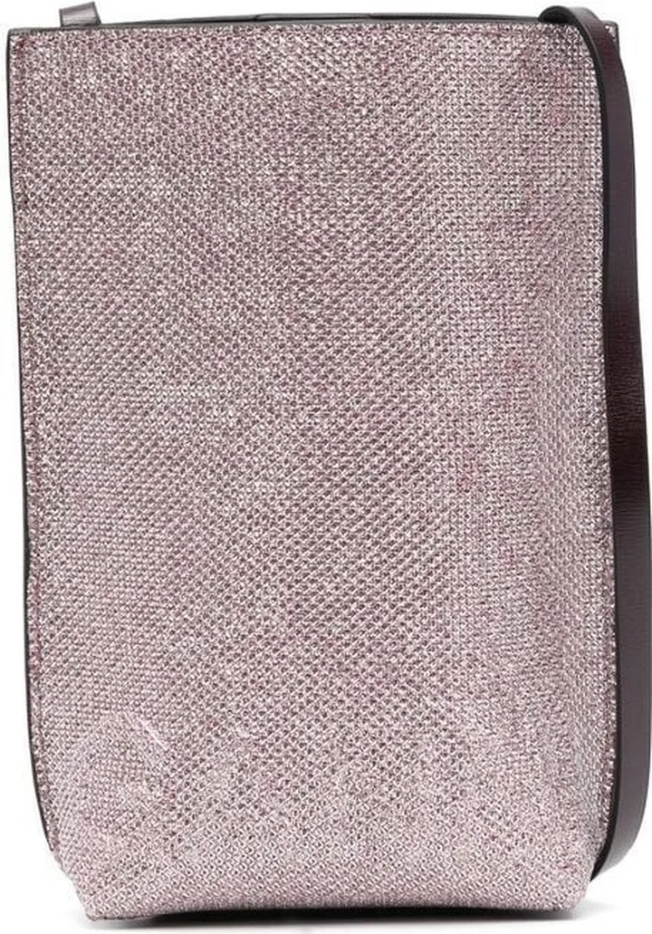 Banner glitter-embellished shoulder bag