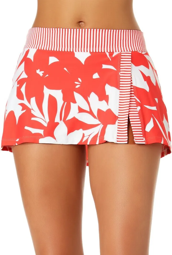 Print Front Slit Bikini Bottom