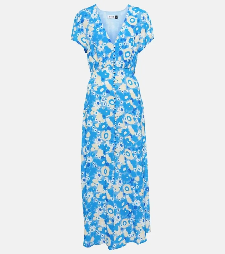 Floral crepe midi dress