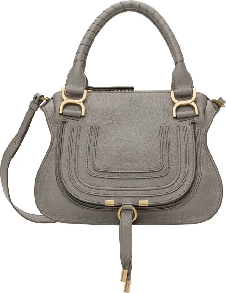 Chloé Taupe Small Marcie Double Carry Bag