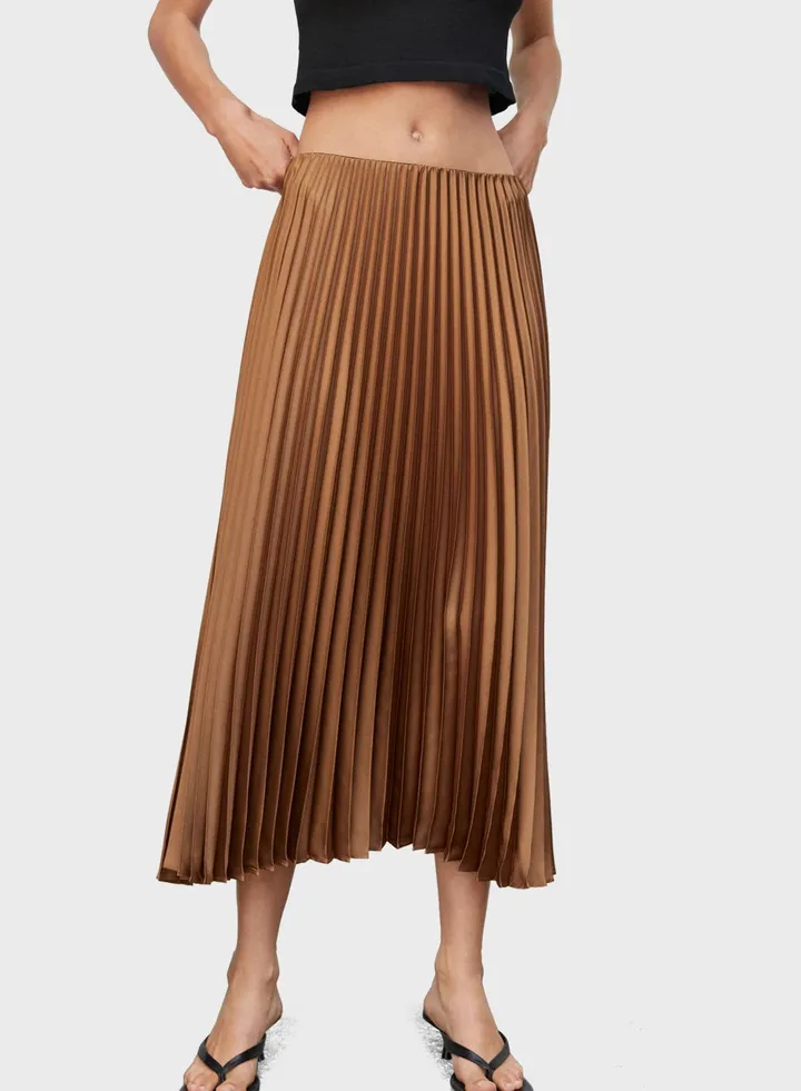 Plisse Midi Skirt