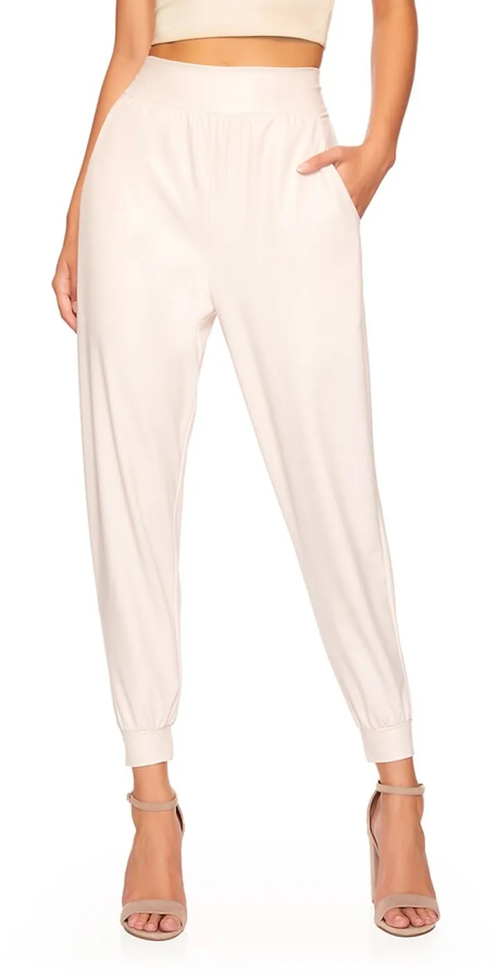 Faux Leather Joggers