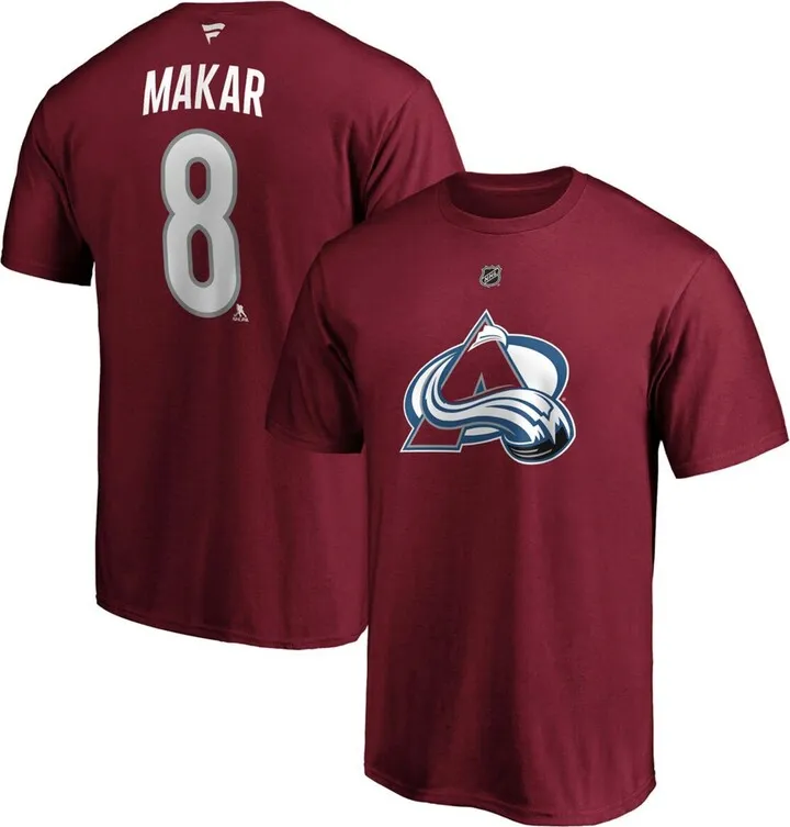 Men's Cale Makar Burgundy Colorado Avalanche Authentic Stack Player Name and Number T-shirt