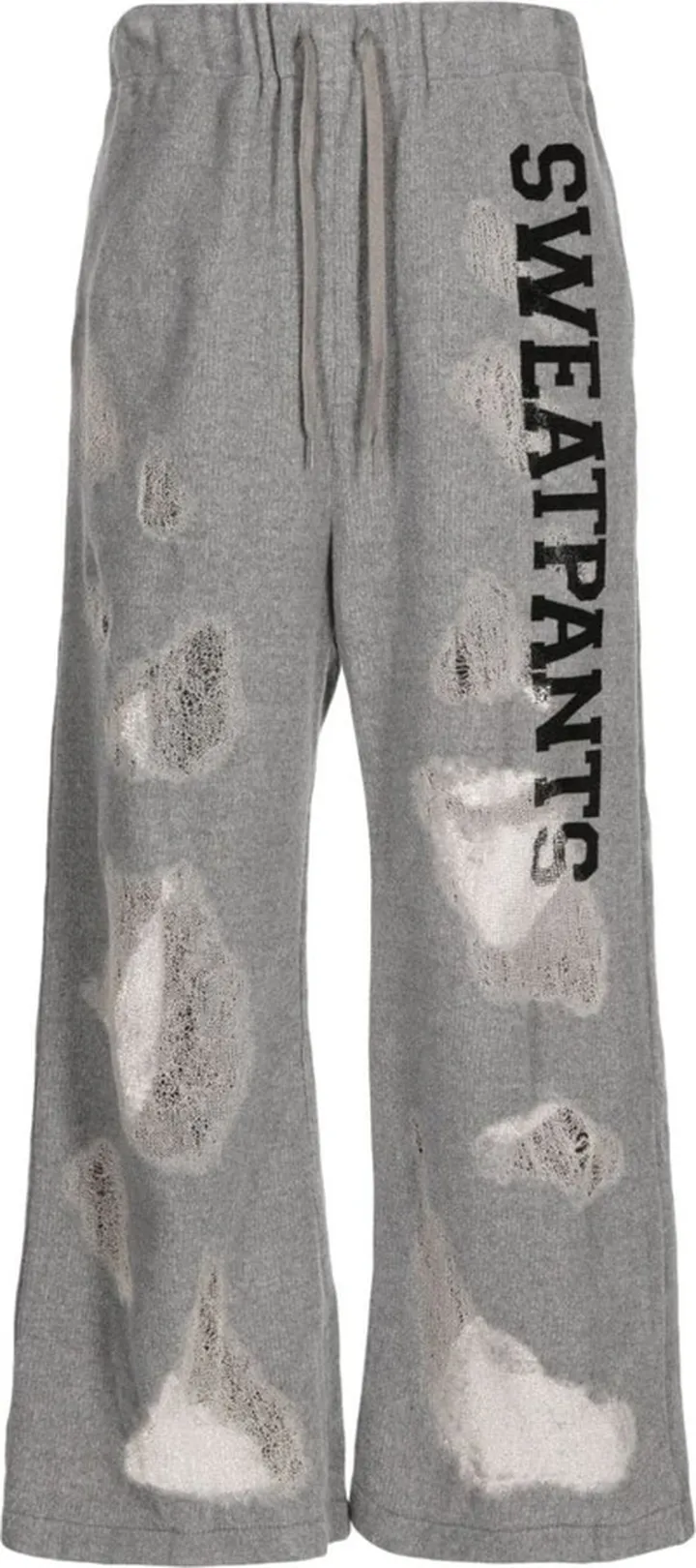 Distressed Wide-Leg Track Pants