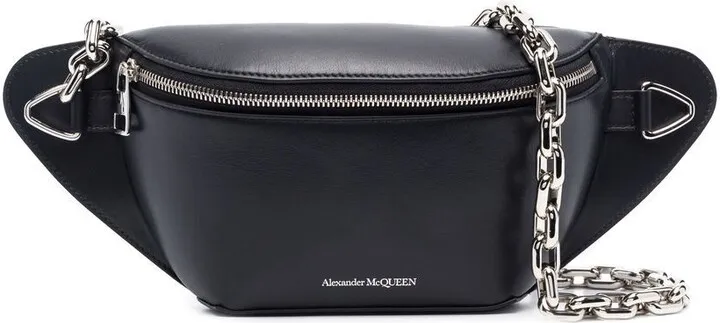 ALEXANDER MCQUEEN- Biker Bumb Leather Belt Bag